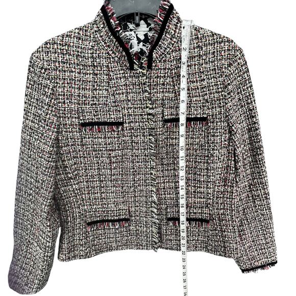 Bay Studio Reversible Blazer Jacket Womens 10 Tweed Floral Versatile Workwear - Picture 10 of 16